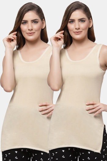 Buy Floret Cotton Camisole (Pack of 2) - Skin